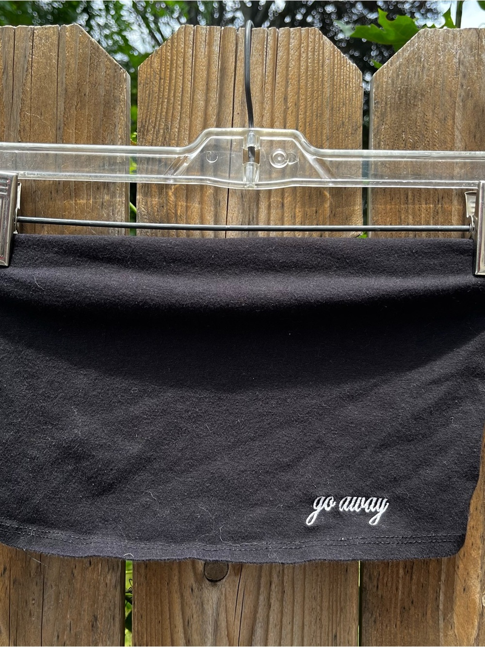 L.A Hearts Black Tube Top with 'go away' Embroidery Accepting Offers!